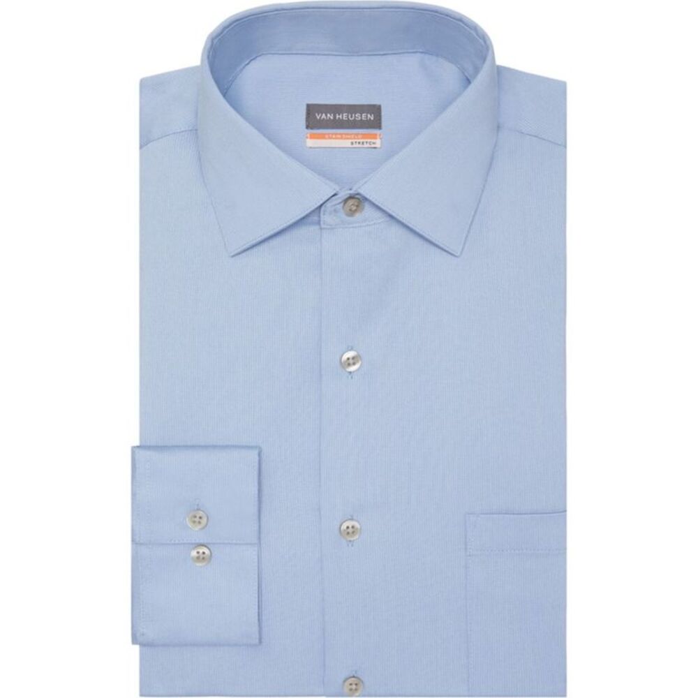 Van Heusen Mens Stain Shield Button Down Dress Shirt, NWT